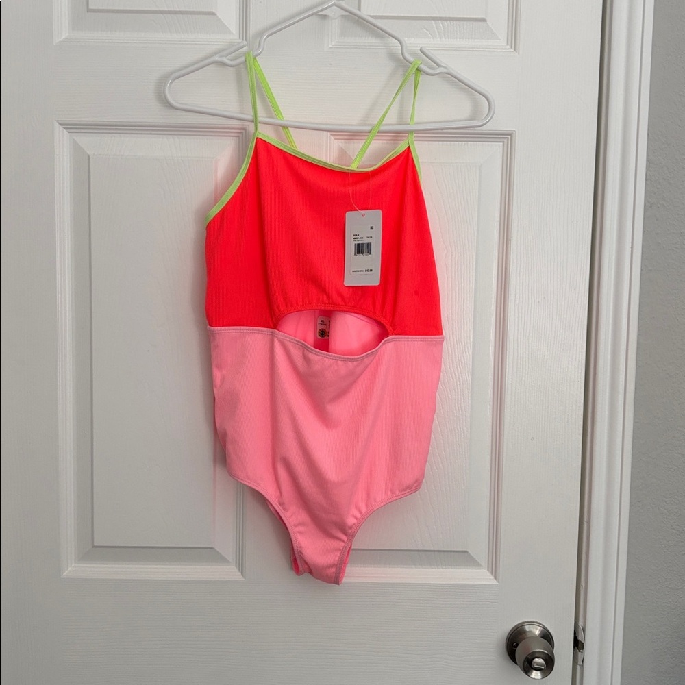 Hurley Neon Pink and Light Pink Swimsuit, nwt